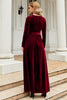 Załaduj obraz do przeglądarki galerii, Linia Jewel Neck Czarna Aksamitna Sukienka Świąteczna