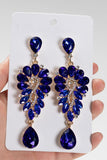 Royal Blue Vintage Rhinestone Łezka Wiszące Kolczyki