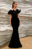 Załaduj obraz do przeglądarki galerii, Czarna Syrenka Sukienki Na Studniówke z Odkrytymi Ramionami