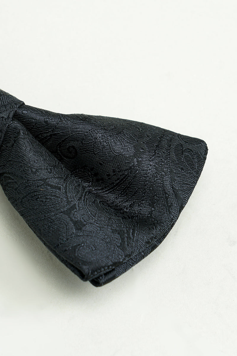 Załaduj obraz do przeglądarki galerii, Czarny Żakardowy Satynowy Muszka Kwadratowy Ręcznik