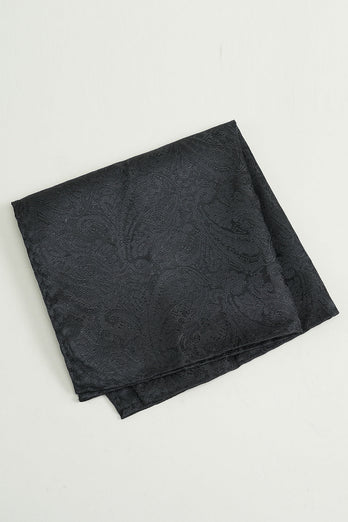 Czarny Żakardowy Satynowy Muszka Kwadratowy Ręcznik