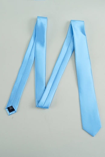 Niebieski Solidny Krawat Dla Mężczyzn