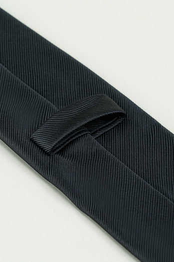 Czarny Solidny Satynowy Krawat Na Imprezowy