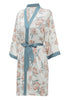 Załaduj obraz do przeglądarki galerii, Biała Szlafrok Kimono Ślubny w Kwiaty z Rękawem