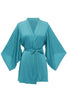 Załaduj obraz do przeglądarki galerii, Niebieska Satynowe Krótkie Szlafrok Ślubny Kimono