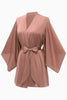 Załaduj obraz do przeglądarki galerii, Różowa Satynowe Krótkie Szlafrok Ślubny Kimono