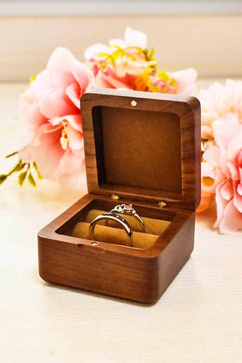 Drewniany pierścionek Pudełko Ślubne Propozycja Diamentowe pudełko pierścionka