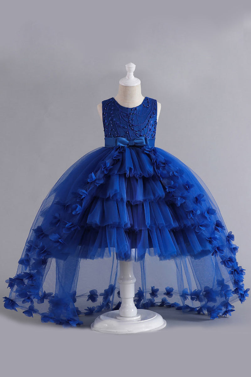 Załaduj obraz do przeglądarki galerii, Niebieska łódka Dekolt Sukienki Dla Dziewczynek