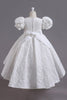 Załaduj obraz do przeglądarki galerii, Biała Dekolt V Sukienki Dla Dziewczynek z Krótki Rękaw