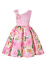 Załaduj obraz do przeglądarki galerii, Fioletowe Kwiatowy Nadruk Sukienki Dziewczęce z Kokarda