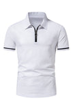 Casual Summer Short Sleeves Męskie topy z zamkiem błyskawicznym