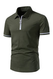 Casual Summer Short Sleeves Męskie topy z zamkiem błyskawicznym