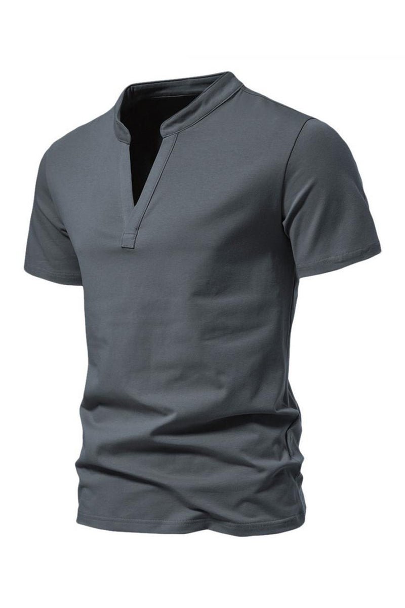 Załaduj obraz do przeglądarki galerii, V-neck Letnie bluzki z krótkim rękawem Męskie bluzki