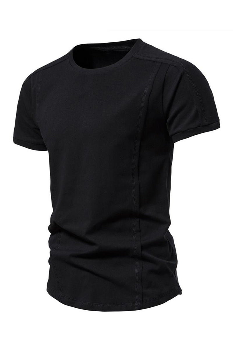 Załaduj obraz do przeglądarki galerii, Slim Fit Black Summer T-shirt męski