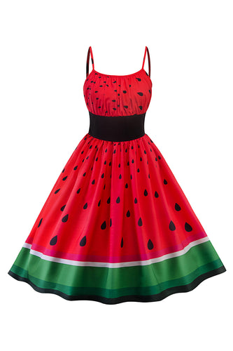 Czerwona Sukienka Z Nadrukiem Arbuza Z 1950 Roku
