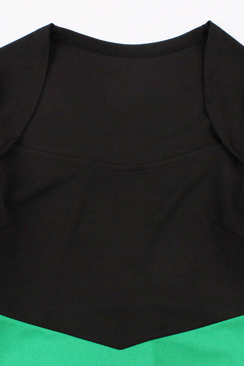 Załaduj obraz do przeglądarki galerii, Kwadratowy Dekolt Burgundia Sukienki Lata 50 z Krótki Rękaw