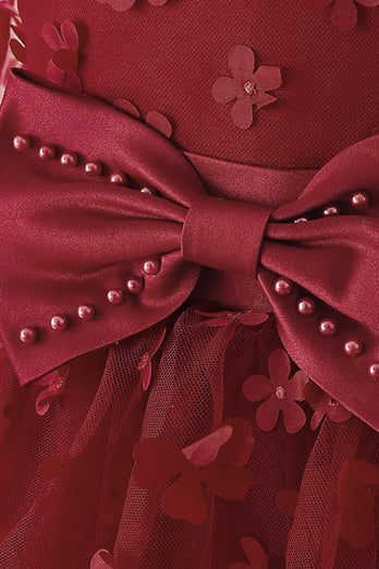 Różowa Tiulowa Sukienka Imprezowa Z Aplikacjami