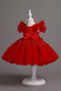 Załaduj obraz do przeglądarki galerii, Czerwona Sukienki Dla Dziewczynek na Wesele z Kokarda