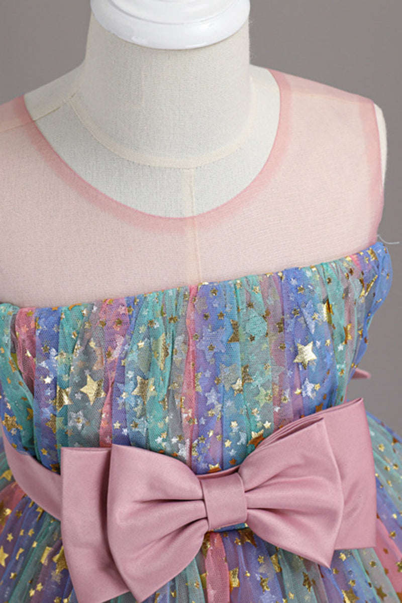 Załaduj obraz do przeglądarki galerii, Dekolt Okrągły Rumieniec Sukienki Wizytowe Dla Dziewczynek