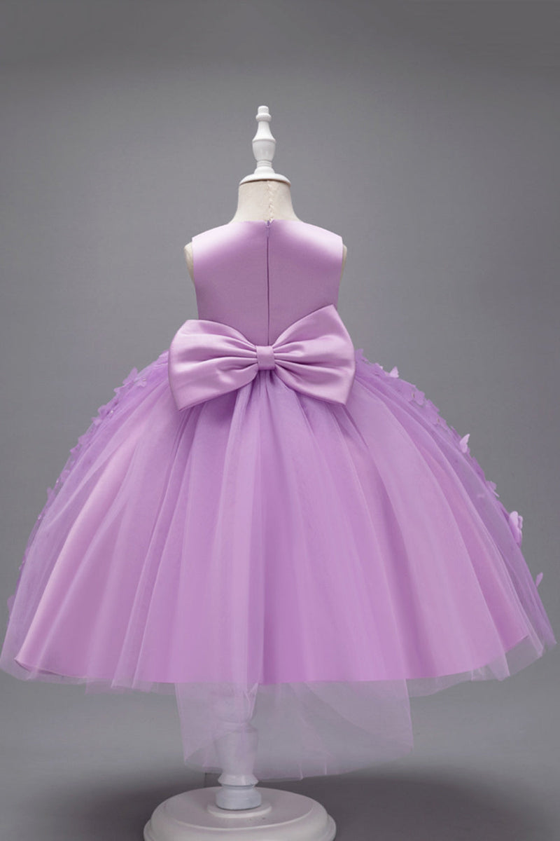 Załaduj obraz do przeglądarki galerii, Szampan Sukienka Balowa Dla Dziewczynki z Kokardą