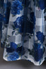 Załaduj obraz do przeglądarki galerii, Niebieski Tiul W Kwiaty Długa Sukienki Dla Dziewczynek Z Marszczeniami