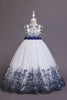 Załaduj obraz do przeglądarki galerii, Granatowa Sukienka Balowa Dla Dziewczynki Bez Rękawów