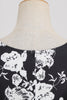 Załaduj obraz do przeglądarki galerii, Czarna Kwiatowy Nadruk Sukienka Retro Lata 50 Bez Rękawów
