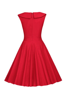 Czerwone Sukienki W Grochy Lata 50 Z Guzikiem