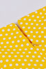 Załaduj obraz do przeglądarki galerii, Żółta Sukienka W Kropki Z Kwadratowym Dekoltem W Stylu Vintage