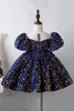 Załaduj obraz do przeglądarki galerii, Niebieska Błyszcząca Sukienka Wizytowa Dla Dziewczynki