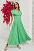 Załaduj obraz do przeglądarki galerii, Zielone Krótkie Rękawy Długość Herbaty Letnia Sukienka