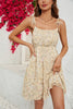 Załaduj obraz do przeglądarki galerii, Morelowe paski spaghetti z nadrukiem Krótka letnia sukienka