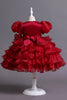 Załaduj obraz do przeglądarki galerii, Bufiaste rękawy Różowe cekinowe sukienki dziewczęce z kokardą