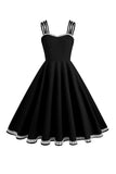 Hepburn Style Swing Czarna Vintage Sukienka