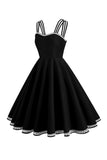 Hepburn Style Swing Czarna Vintage Sukienka