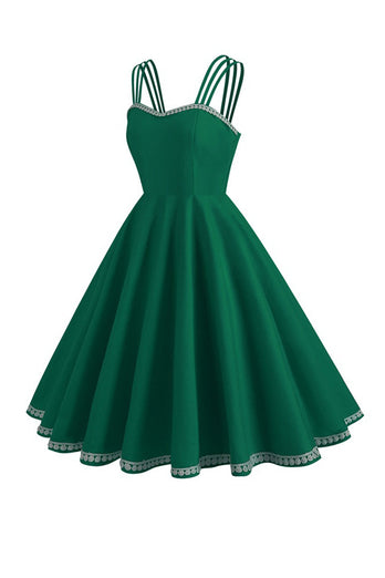 Hepburn Style Swing Czarna Vintage Sukienka