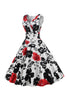 Załaduj obraz do przeglądarki galerii, Kwiatowa Biała Sukienka Bez Rękawów W Stylu Vintage