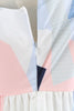 Załaduj obraz do przeglądarki galerii, Białe Cienkich Ramiączkach Geometryczna Sukienka Lata 50 Z Nadrukiem