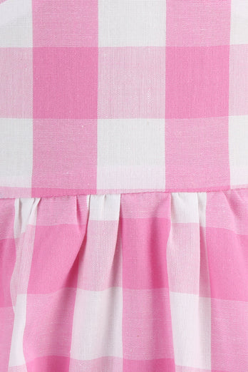 Dekolt Halter Różowe Sukienki Dziewczęce Bez Rękawów W Stylu Vintage