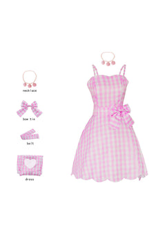 Różowa Cienkich Ramiączkach Sukienka Retro Lata 50