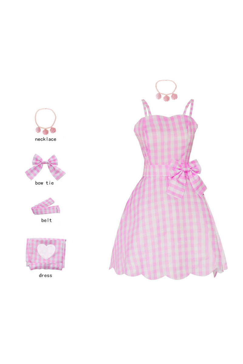 Załaduj obraz do przeglądarki galerii, Różowa Cienkich Ramiączkach Sukienka Retro Lata 50
