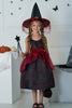 Załaduj obraz do przeglądarki galerii, Bordowe paski z nadrukiem Halloween Girl Dress With Bow