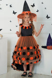 Dark Purple High Low Tulle Halloween Sukienka Dziewczyna z 3D Flower