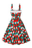 Załaduj obraz do przeglądarki galerii, Linia Spaghetti Ramiączka Czerwona Świąteczna Sukienka Vinatge