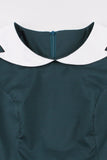 Peacock Blue A Line Swing 1950 Sukienka z paskiem