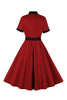 Załaduj obraz do przeglądarki galerii, Czerwona sukienka A Line 1950s Swing z paskiem