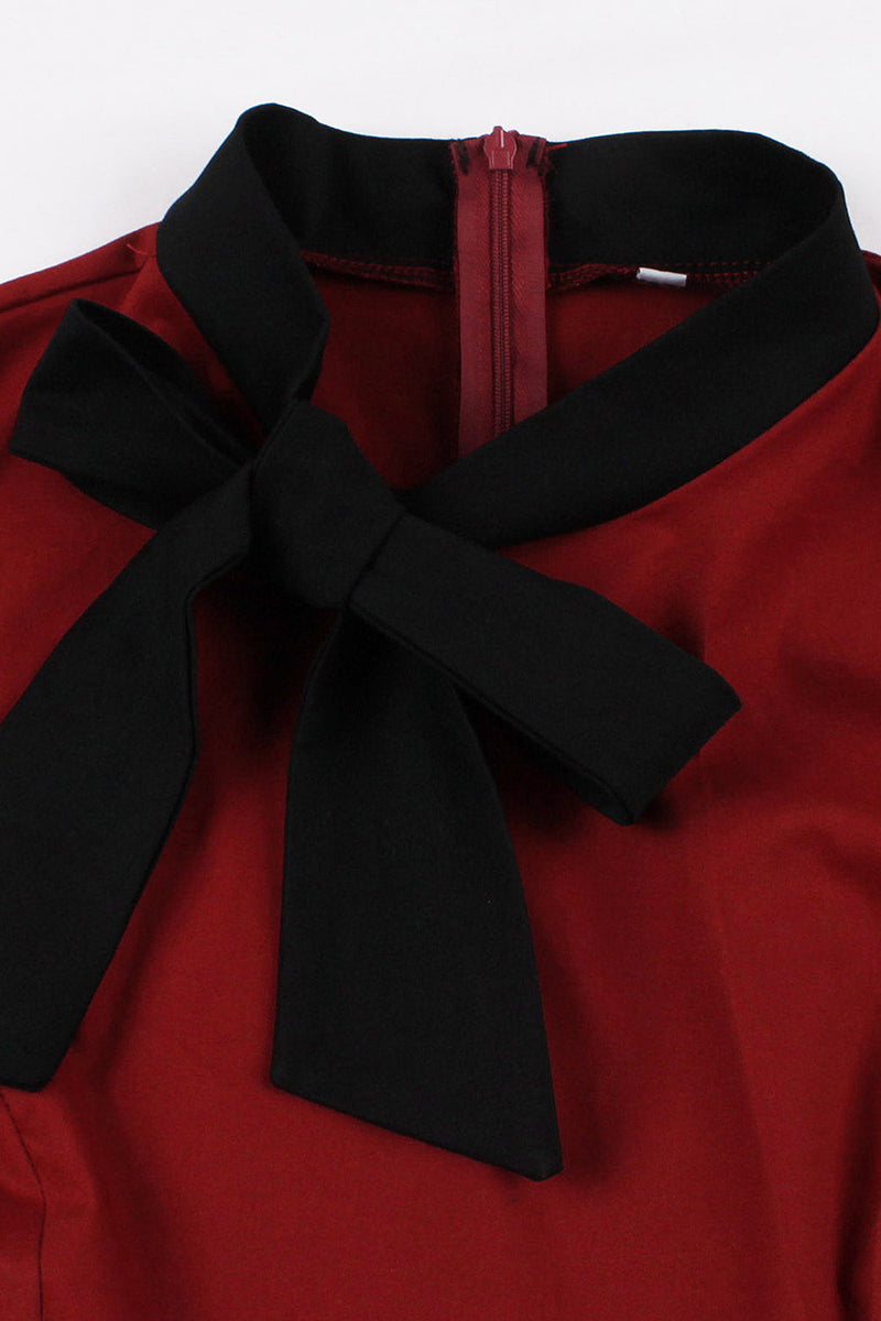 Załaduj obraz do przeglądarki galerii, Czerwona sukienka A Line 1950s Swing z paskiem