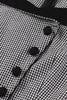 Załaduj obraz do przeglądarki galerii, Krata Czarna Swing 1950 Sukienka Z Guzikami