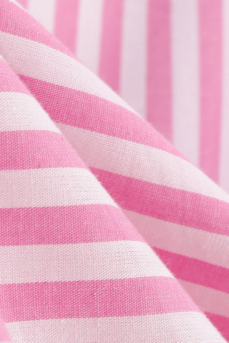 Załaduj obraz do przeglądarki galerii, Sukienka Pink Stripes Halter Swing 1950
