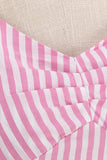 Sukienka Pink Stripes Halter Swing 1950